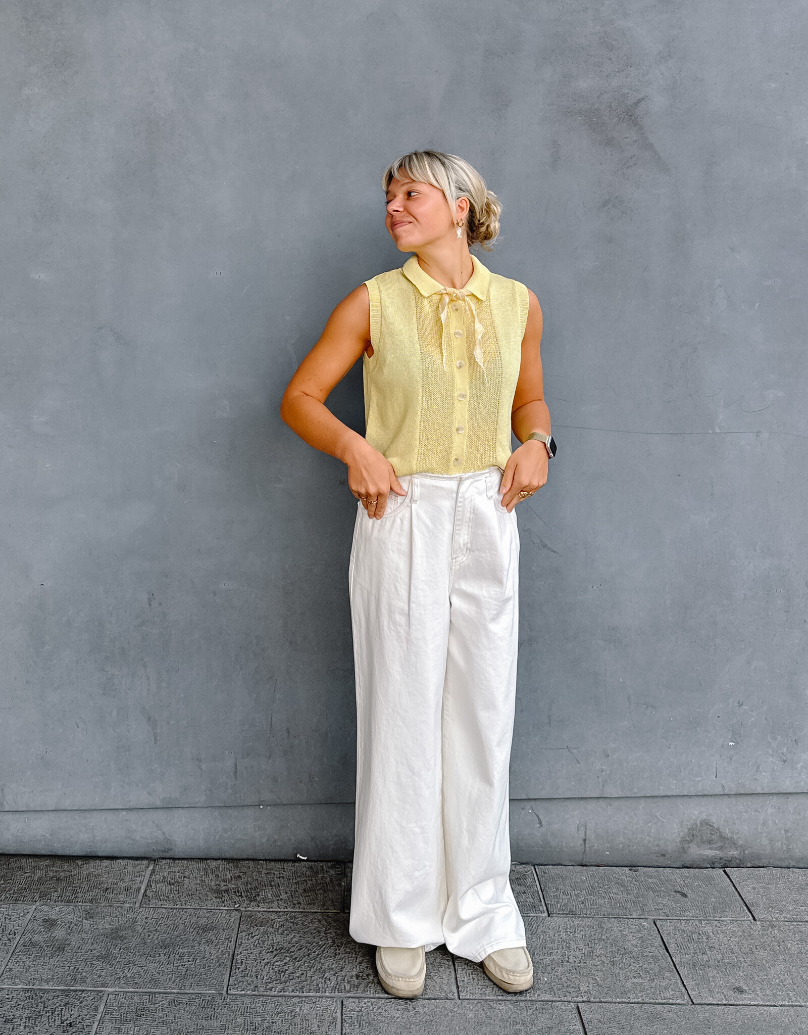 Withblack Jeans Wide  'Angelina' - White - Withblack