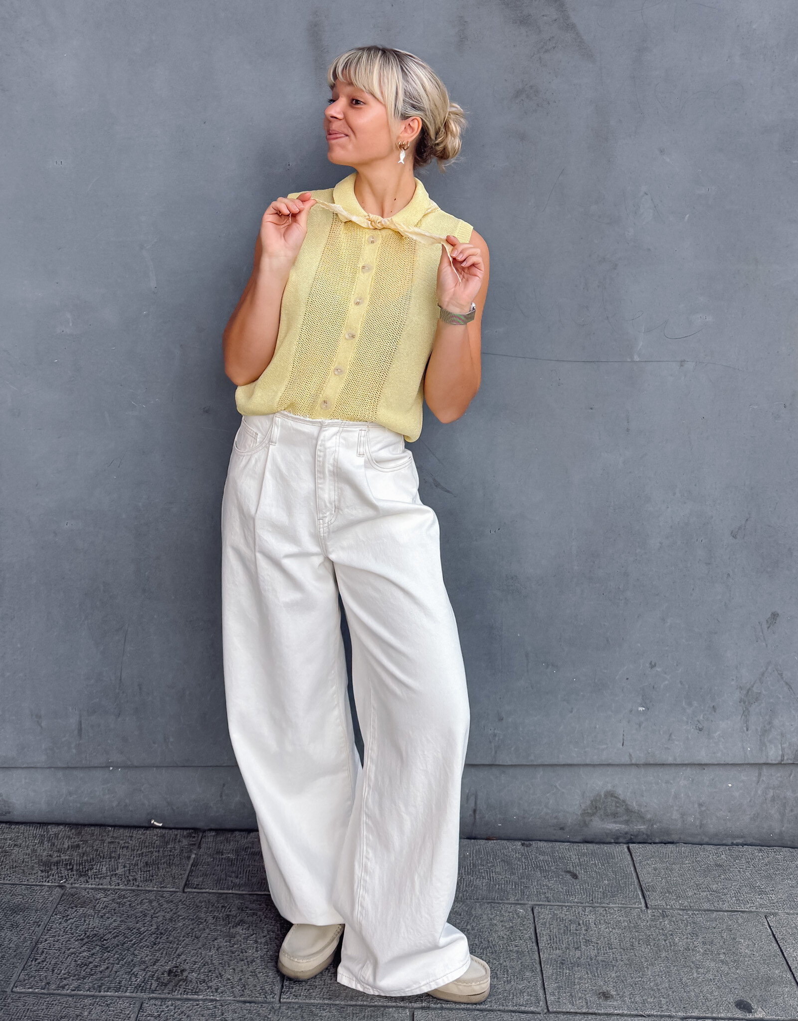 Withblack Jeans Wide  'Angelina' - White - Withblack