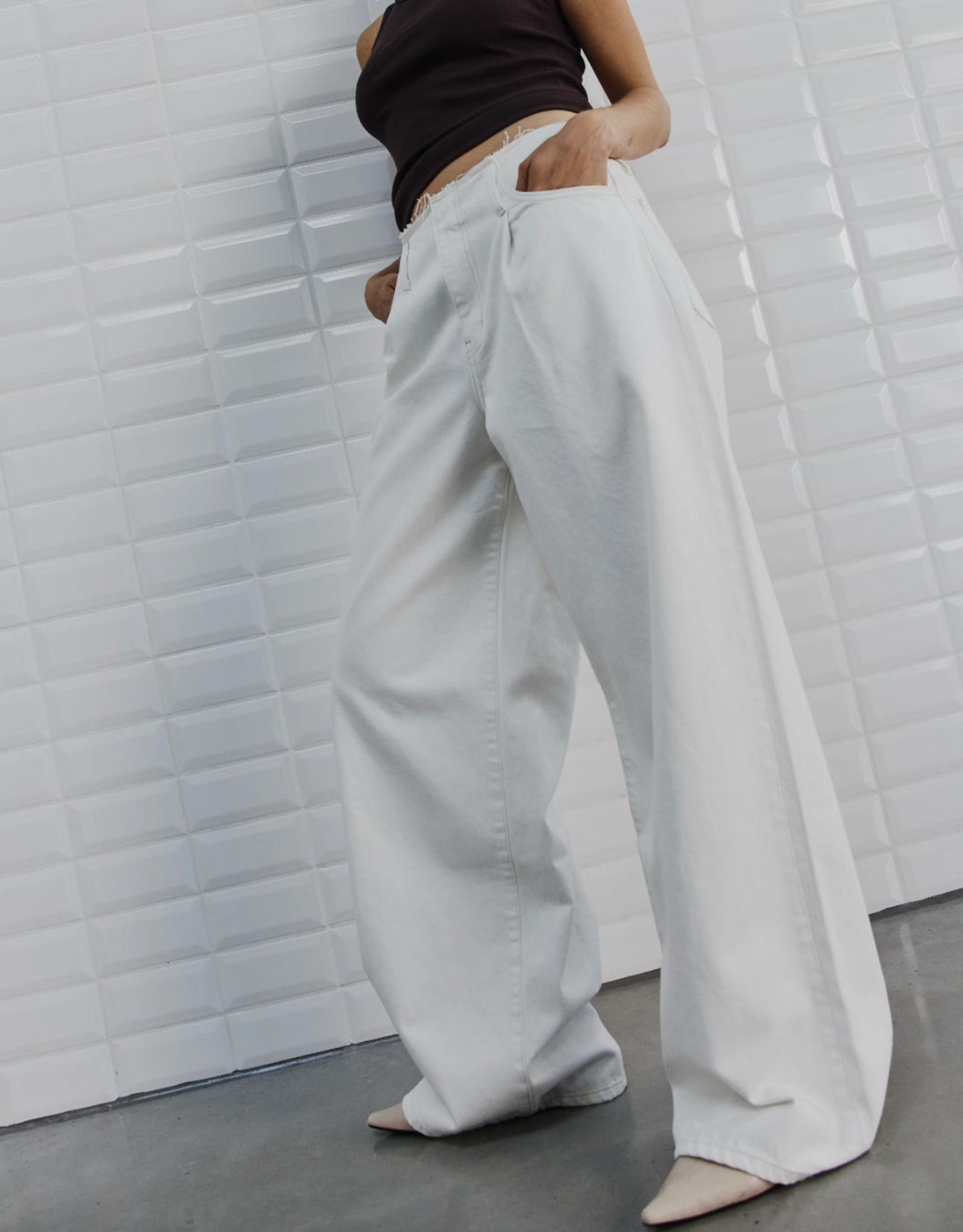 Withblack Jeans Wide  'Angelina' - White - Withblack