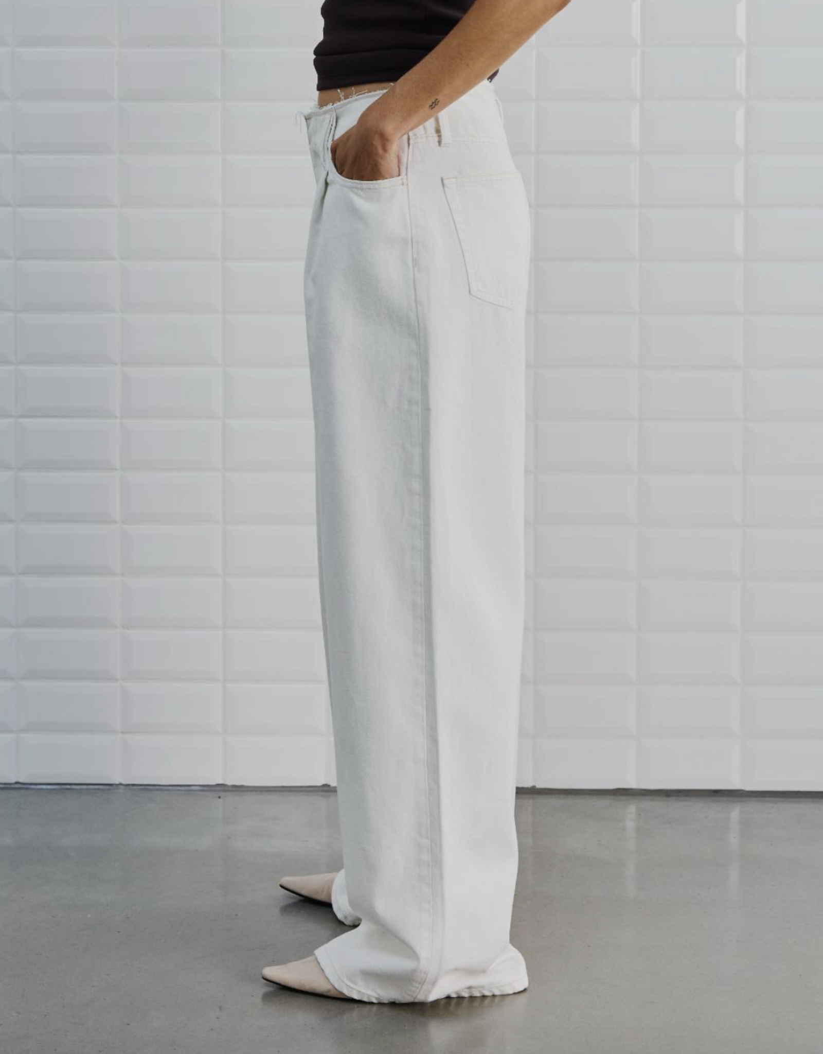 Withblack Jeans Wide  'Angelina' - White - Withblack