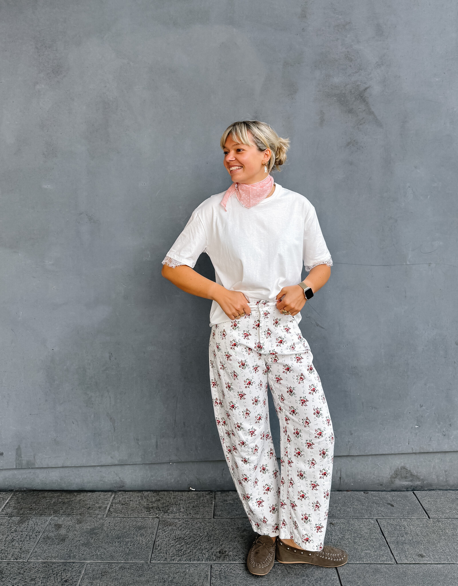 The Golden House Joh Jeans Fleur 'Elisa' - White/Rose