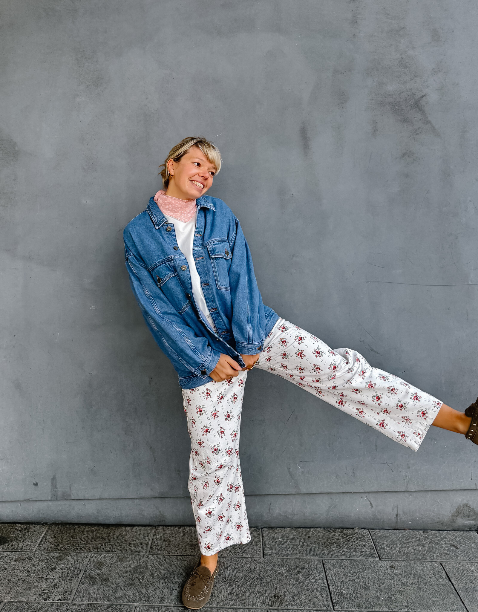 The Golden House Joh Jeans Fleur 'Elisa' - White/Rose