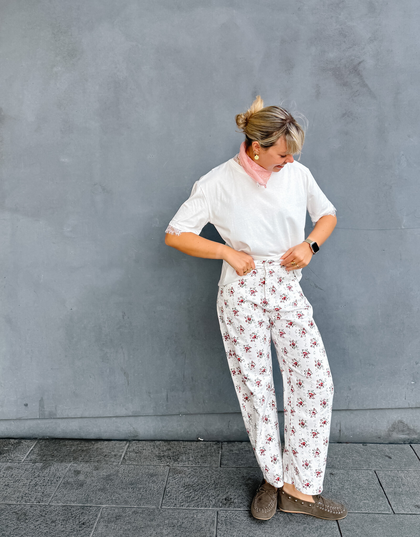 The Golden House Joh Jeans Fleur 'Elisa' - White/Rose