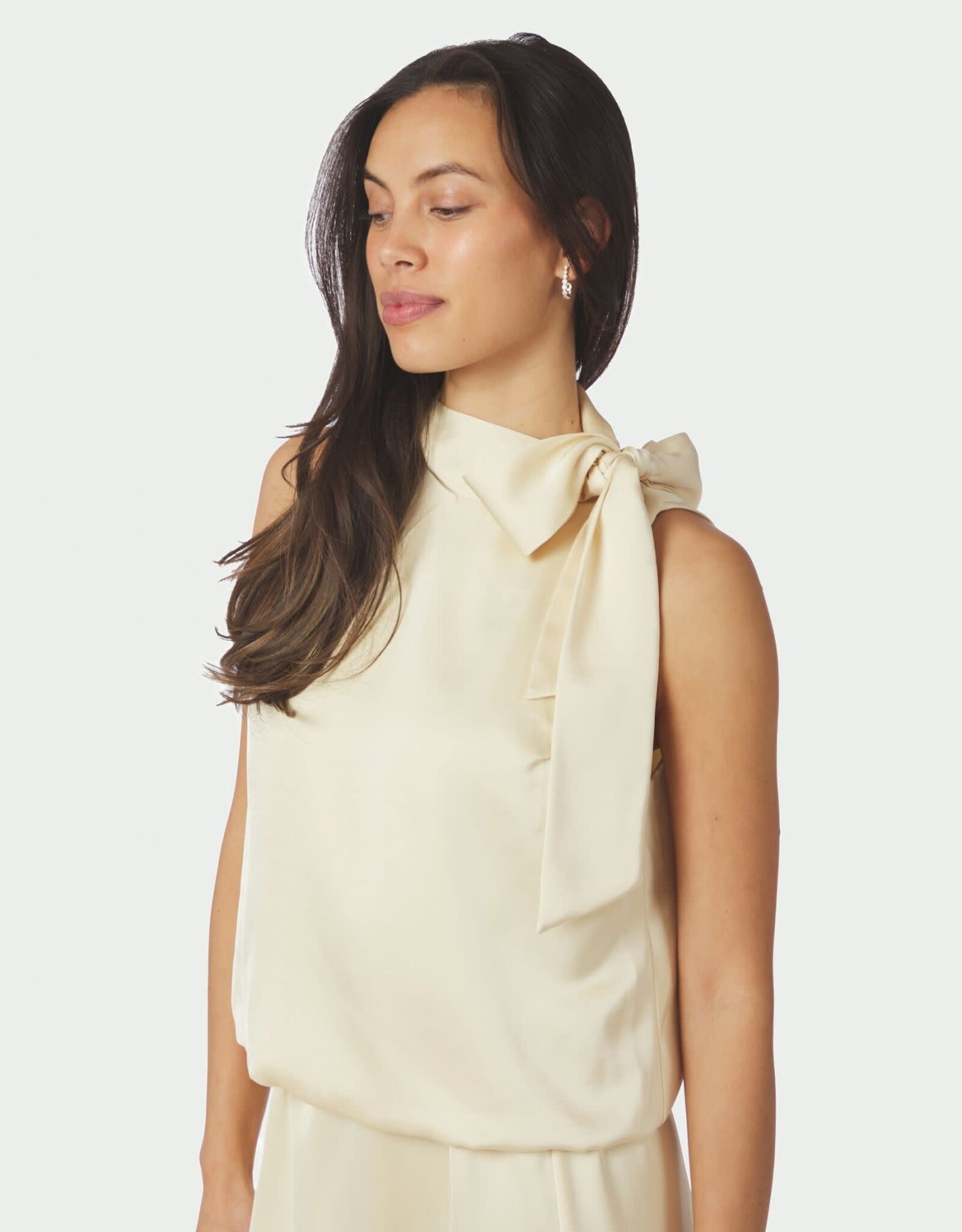 Top Heavy Satin 'Veda' - Light Yellow - Neo Noir