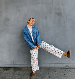 American Vintage Jeansvest 'Joybird' - Pink Blue - Joy16M -  American Vintage