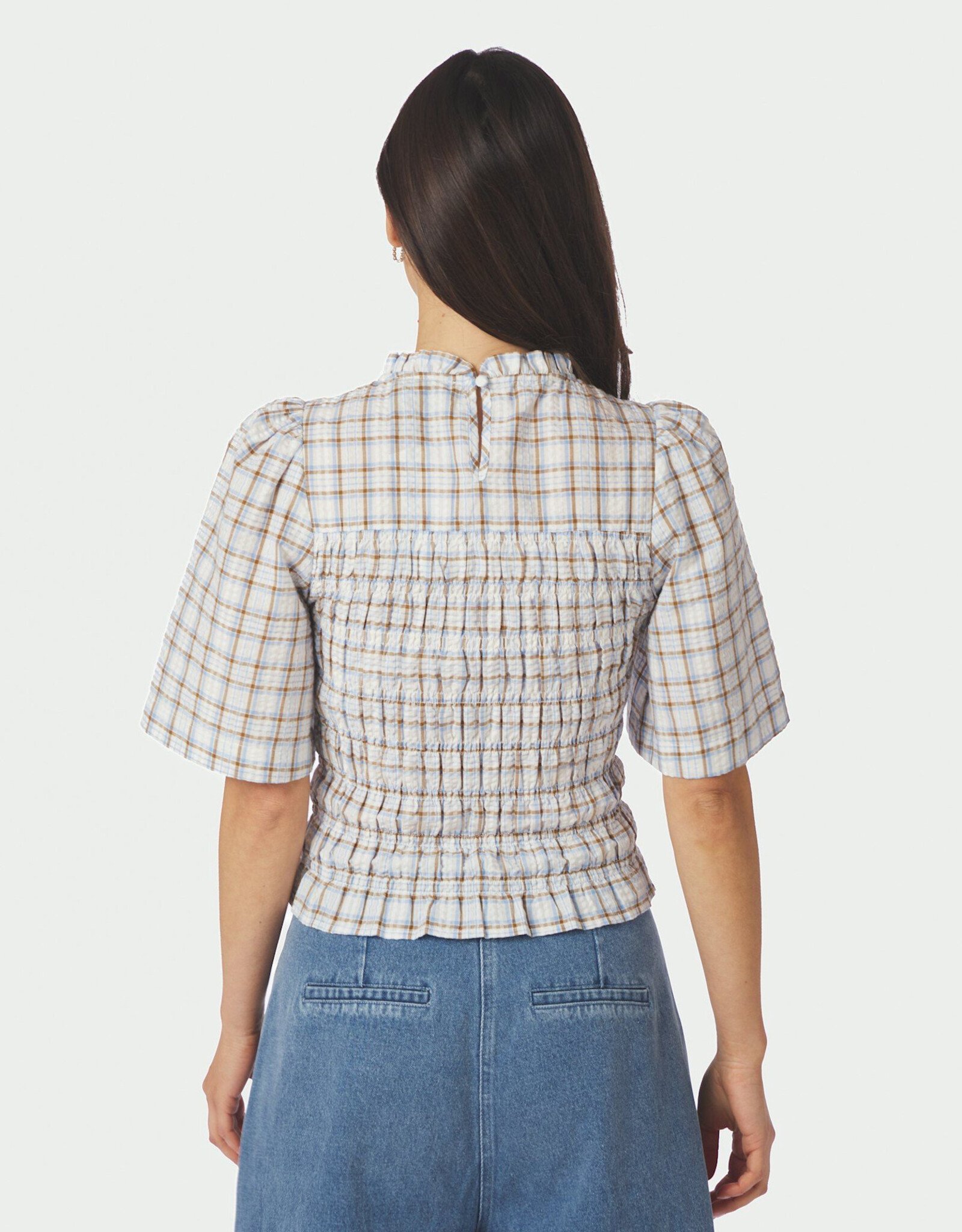 Blouse Mega Check 'Possini' - Light Blue - Neo Noir