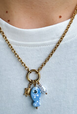 The Golden House Dodi Ketting  'light blue fish'