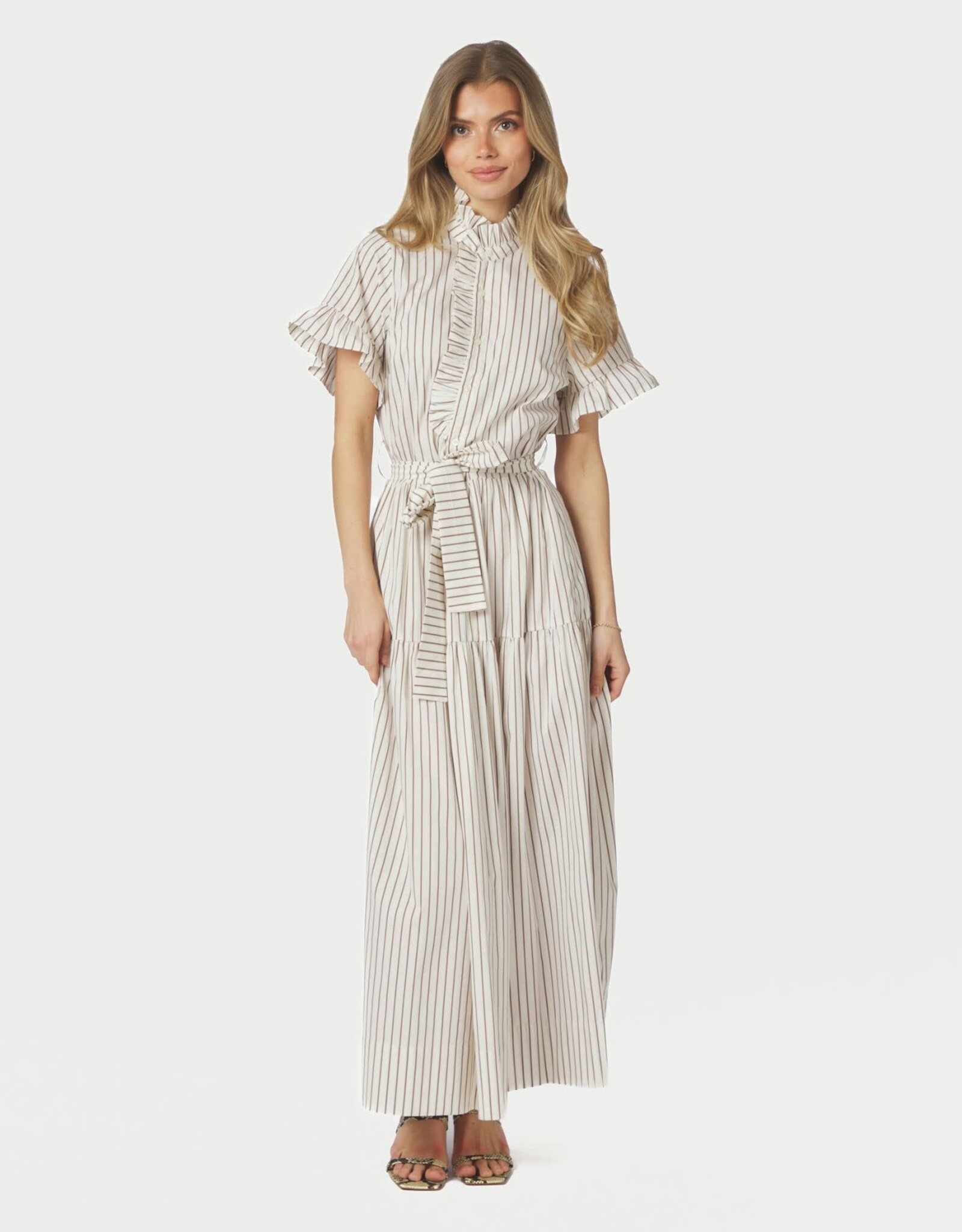 Jurk Wild Stripe 'Nellie' - Ivory - Neo Noir
