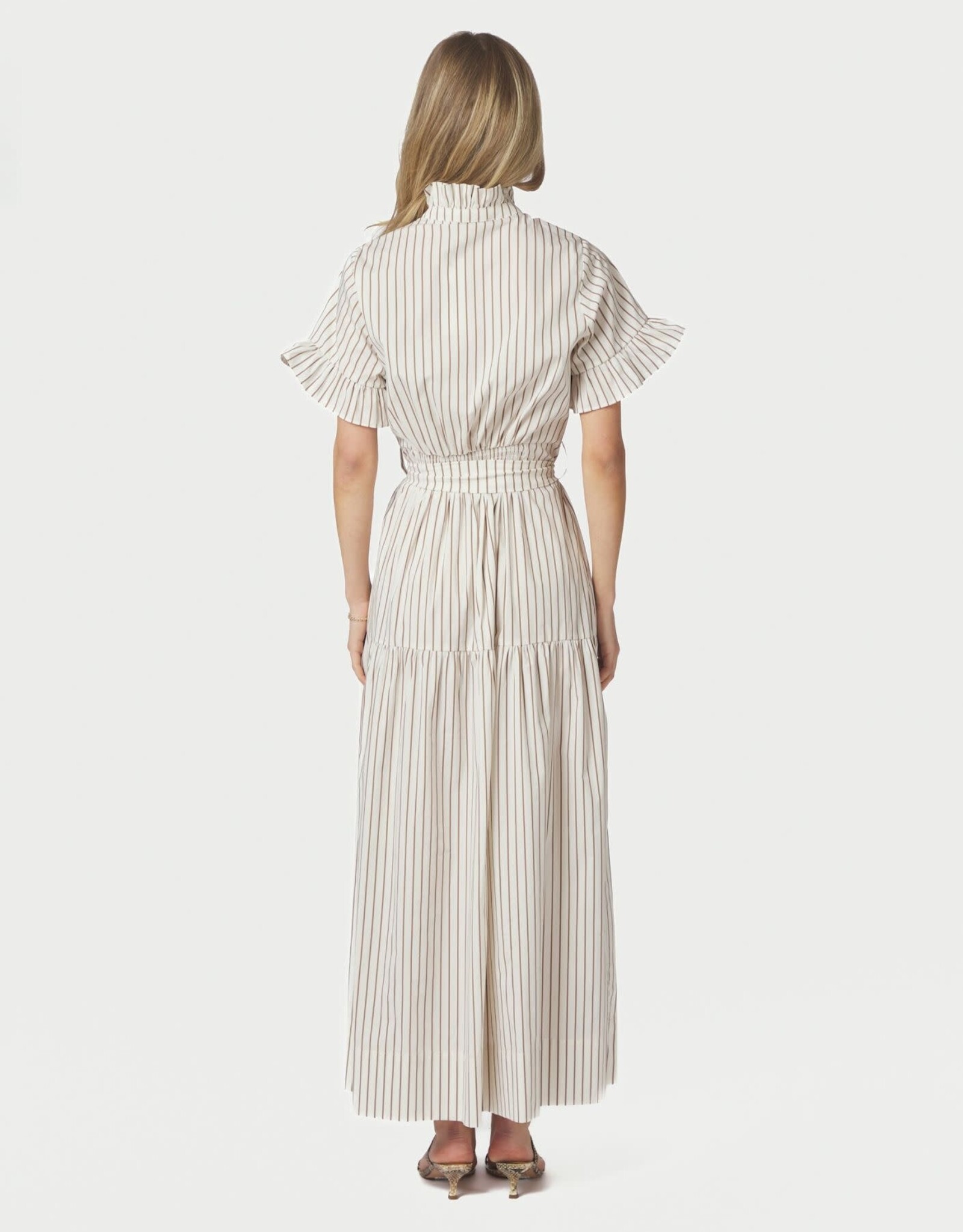 Jurk Wild Stripe 'Nellie' - Ivory - Neo Noir