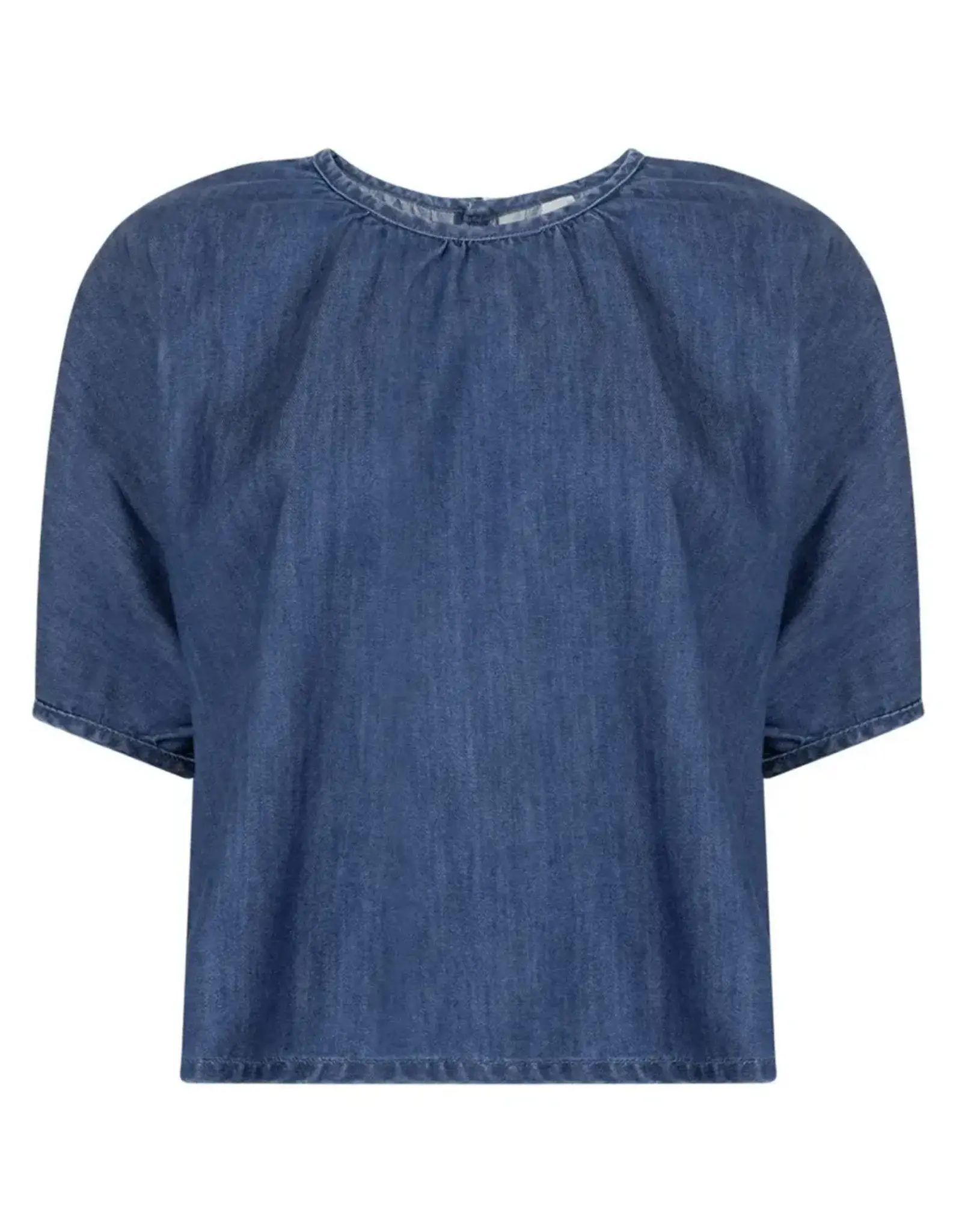 Another Label Blouse 'Coralie' - Mid Blue Denim  - Another-Label
