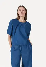 Another Label Blouse 'Coralie' - Mid Blue Denim  - Another-Label