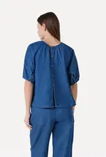 Another Label Blouse 'Coralie' - Mid Blue Denim  - Another-Label