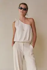 Another Label Top 'Desiree' - Sandshell Black Pinstripe - Another Label