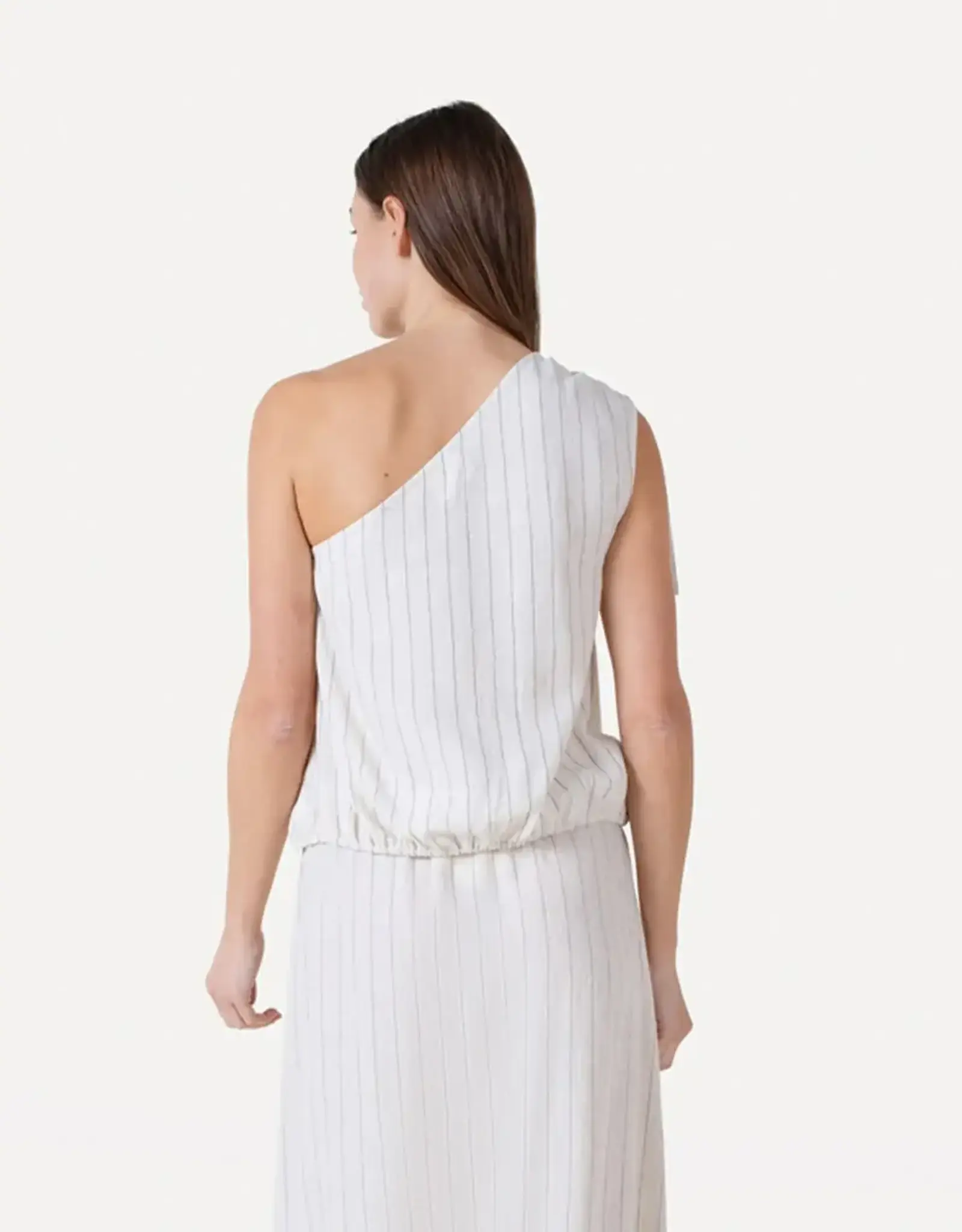 Another Label Top 'Desiree' - Sandshell Black Pinstripe - Another Label
