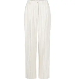 Another Label Broek Pleated Linnen 'Moore' - Sandshell Black Pinstripe - Another Label