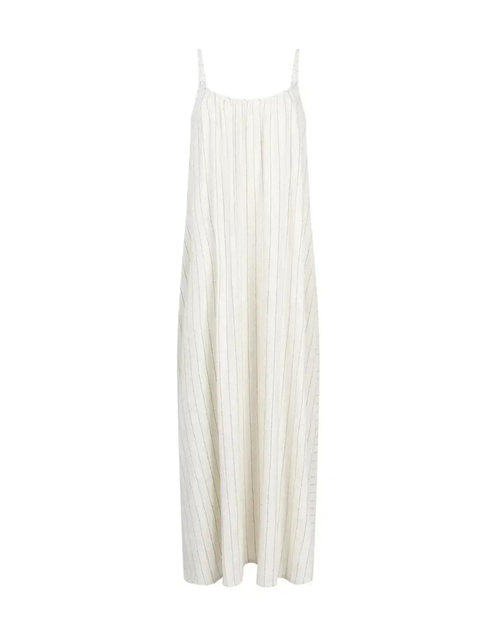Another Label Jurk 'Vivian' - Sandshell Black Pinstripe - Another Label