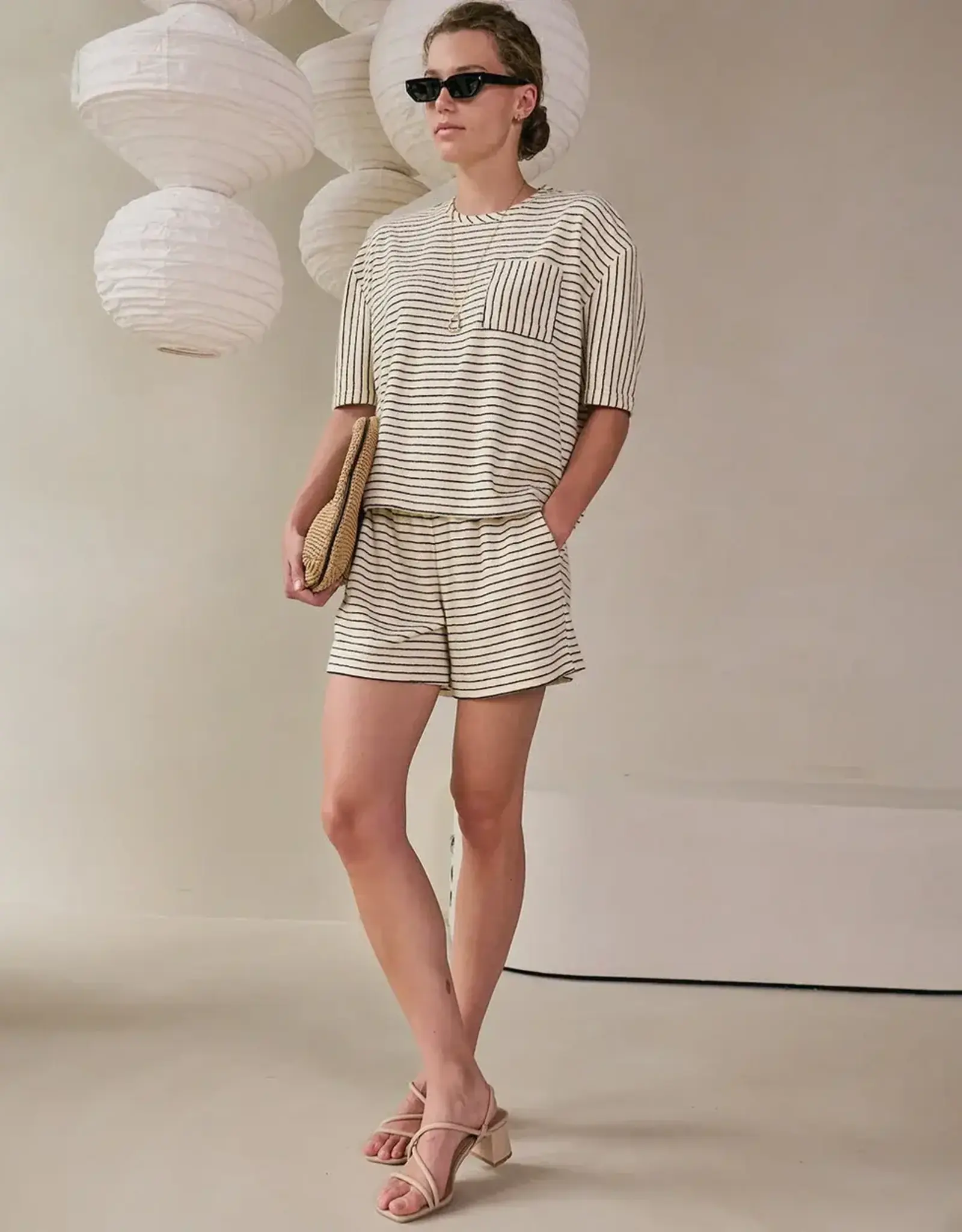 Another Label Short 'Romane' - Off White Black Pins - Another Label