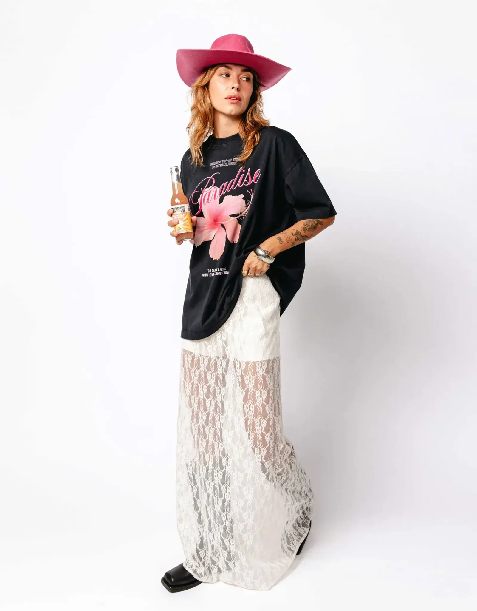 Catwalk Junkie T-Shirt 'Oversized Graphic' - Dark Grey - Catwalk Junkie