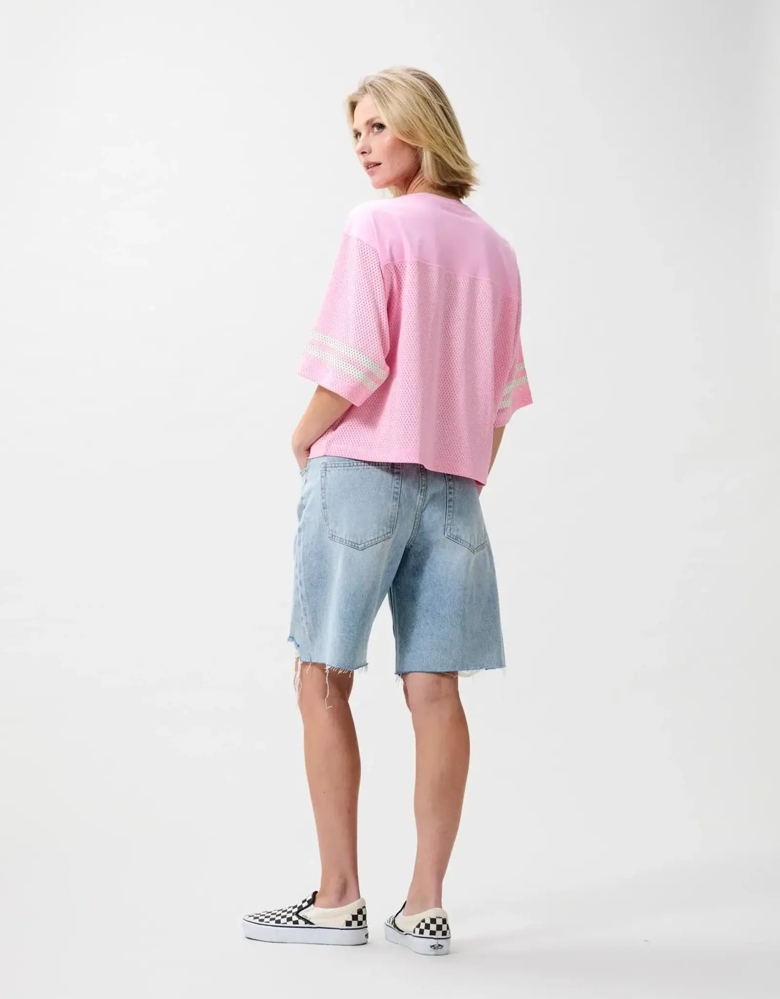 Catwalk Junkie T-Shirt 'Football Jersey' - Soft Pink - Catwalk Junkie