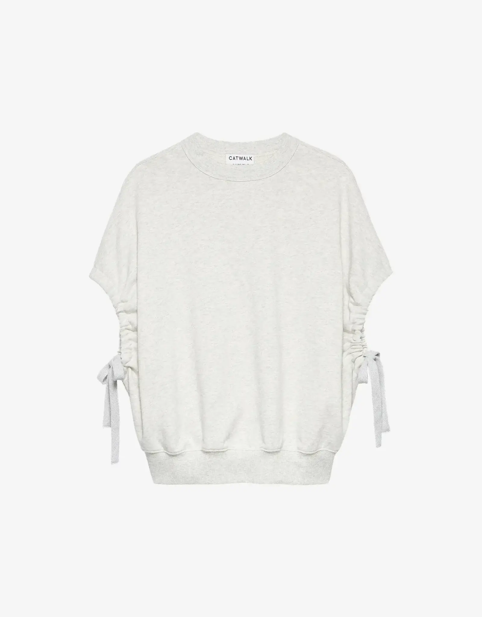 Catwalk Junkie Sweater Short Sleeve 'Strap' - Light Grey Melange - Catwalk Junkie