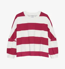 Catwalk Junkie T-Shirt Striped 'Oversized Bold' - Cranberry Juice - Catwalk Junkie