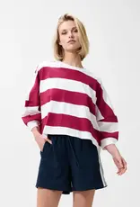 Catwalk Junkie T-Shirt Striped 'Oversized Bold' - Cranberry Juice - Catwalk Junkie