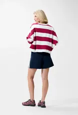 Catwalk Junkie T-Shirt Striped 'Oversized Bold' - Cranberry Juice - Catwalk Junkie