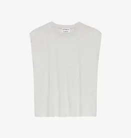 Catwalk Junkie Top 'Folded Shoulder' - Light Grey Melange - Catwalk Junkie