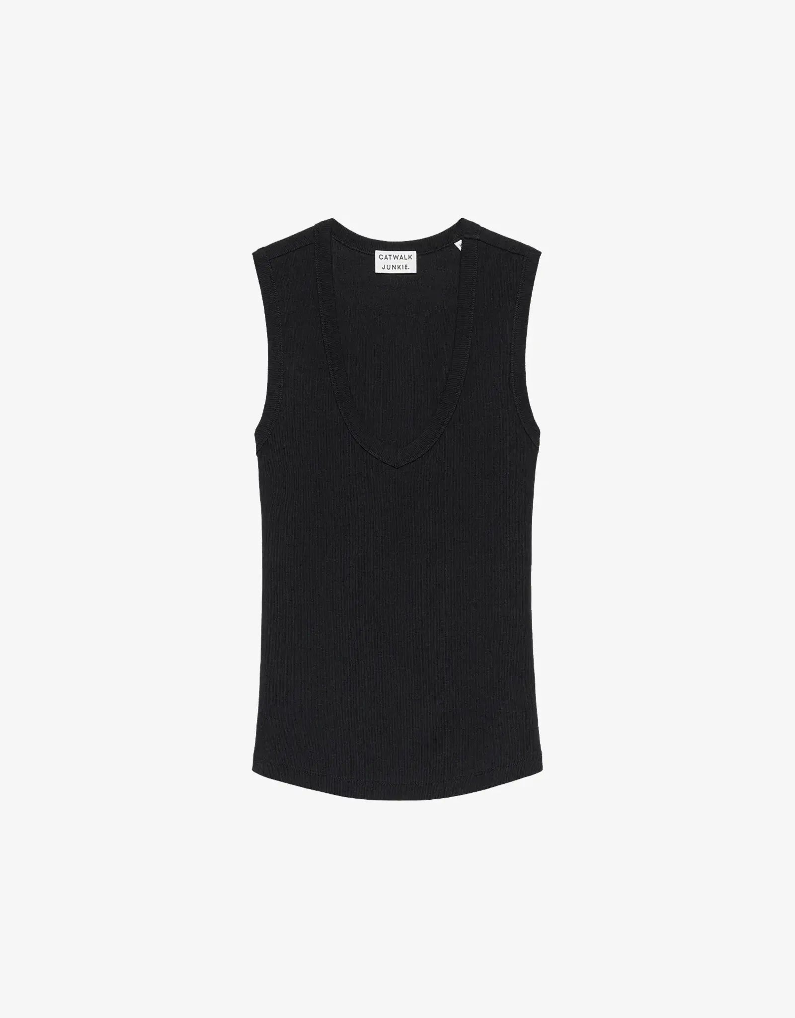 Catwalk Junkie Top V-Neck 'Rib'- Black - Catwalk Junkie