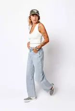 Catwalk Junkie Top V-Neck 'Rib' - Off White - Catwalk Junkie