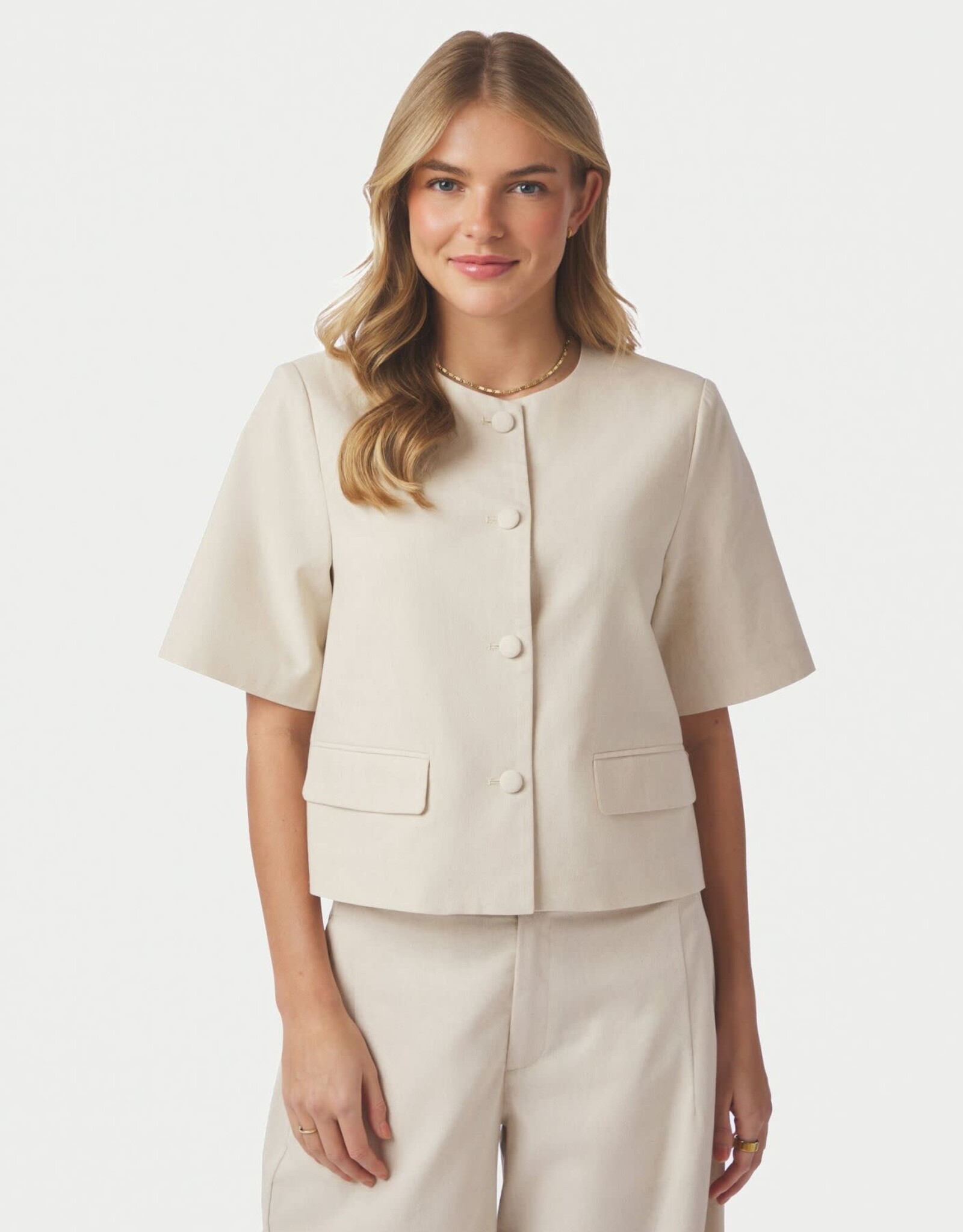 Blouse Linen 'Rory' - Creme - Neo Noir