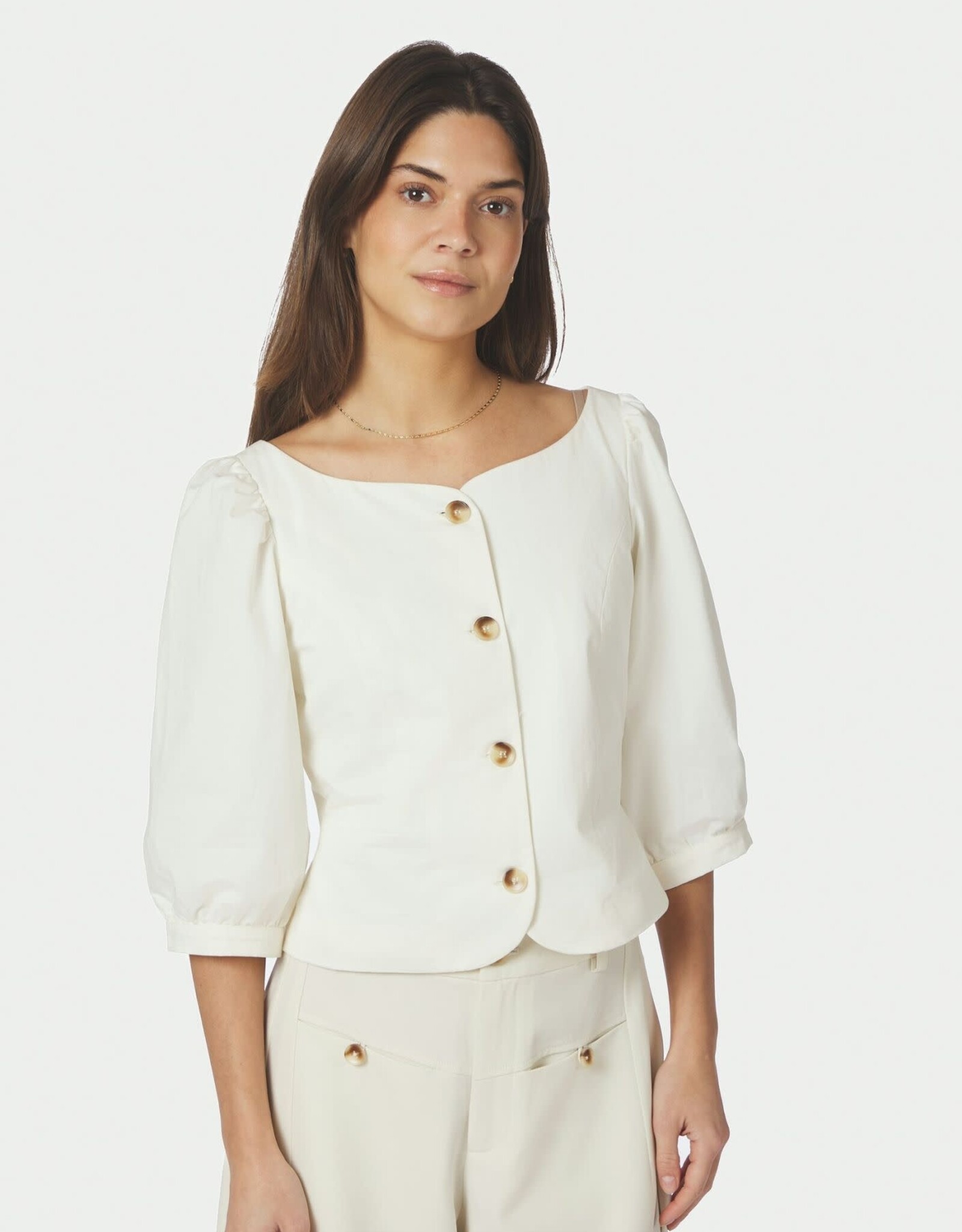 Blouse Twill 'Jeannie' - Off White - Neo Noir