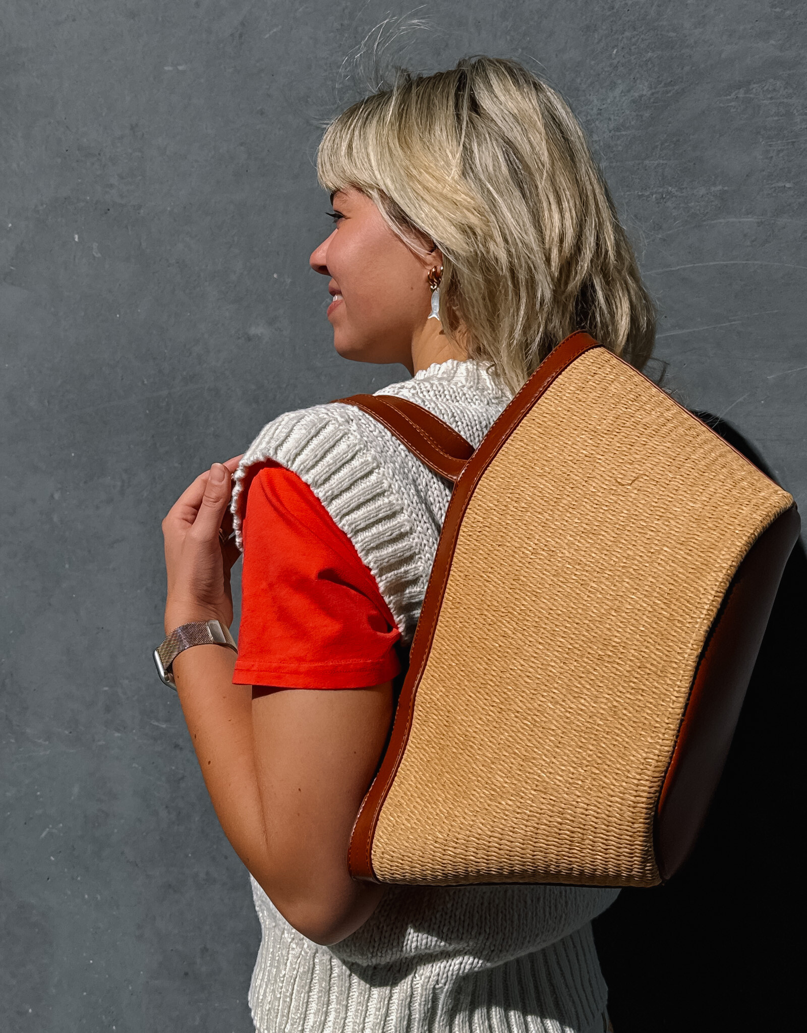 HVISK Handtas  'Bea Rafia Structure' - Wax Paper - Hvisk