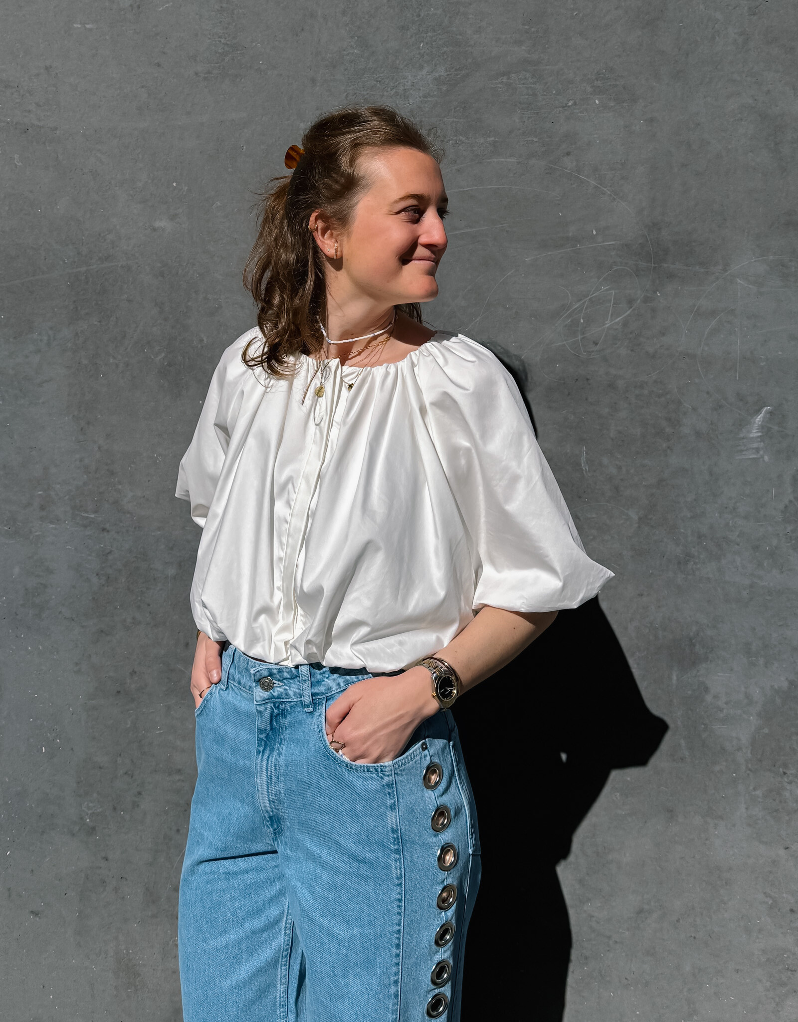 The Golden House - Garc Blouse Popeline 'Rosita' - White