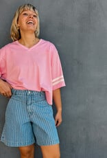 Catwalk Junkie T-Shirt 'Football Jersey' - Soft Pink - Catwalk Junkie