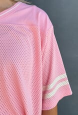 Catwalk Junkie T-Shirt 'Football Jersey' - Soft Pink - Catwalk Junkie