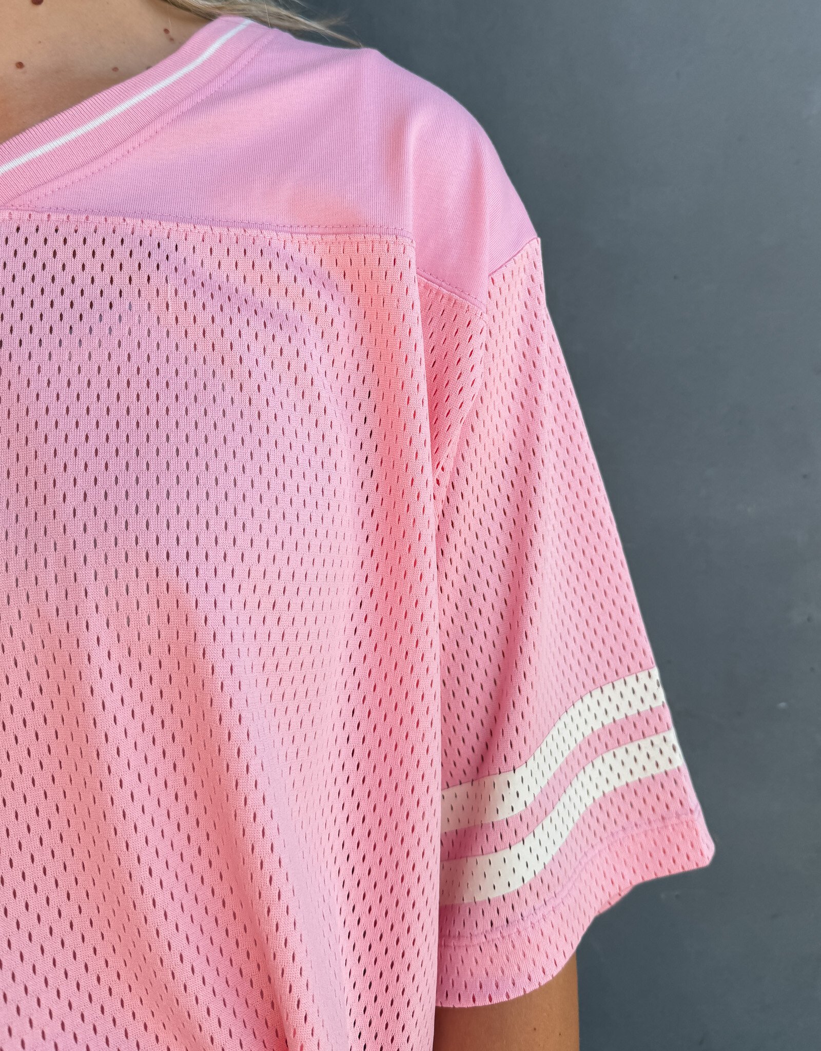Catwalk Junkie T-Shirt 'Football Jersey' - Soft Pink - Catwalk Junkie