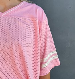 Catwalk Junkie T-Shirt 'Football Jersey' - Soft Pink - Catwalk Junkie