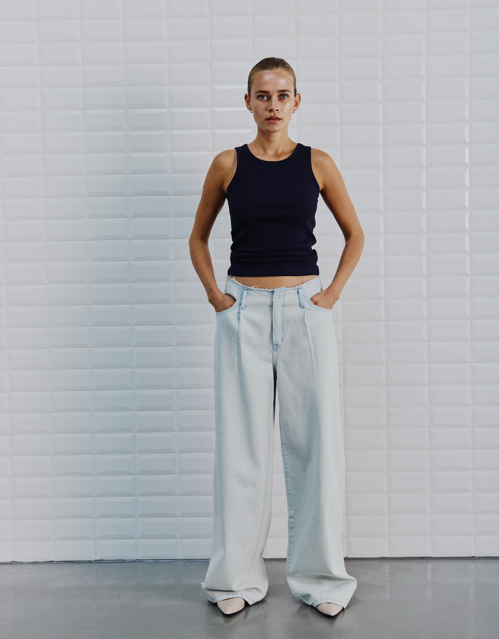 Withblack Jeans Wide 'Angelina Beach' - Beach Blue - Withblack