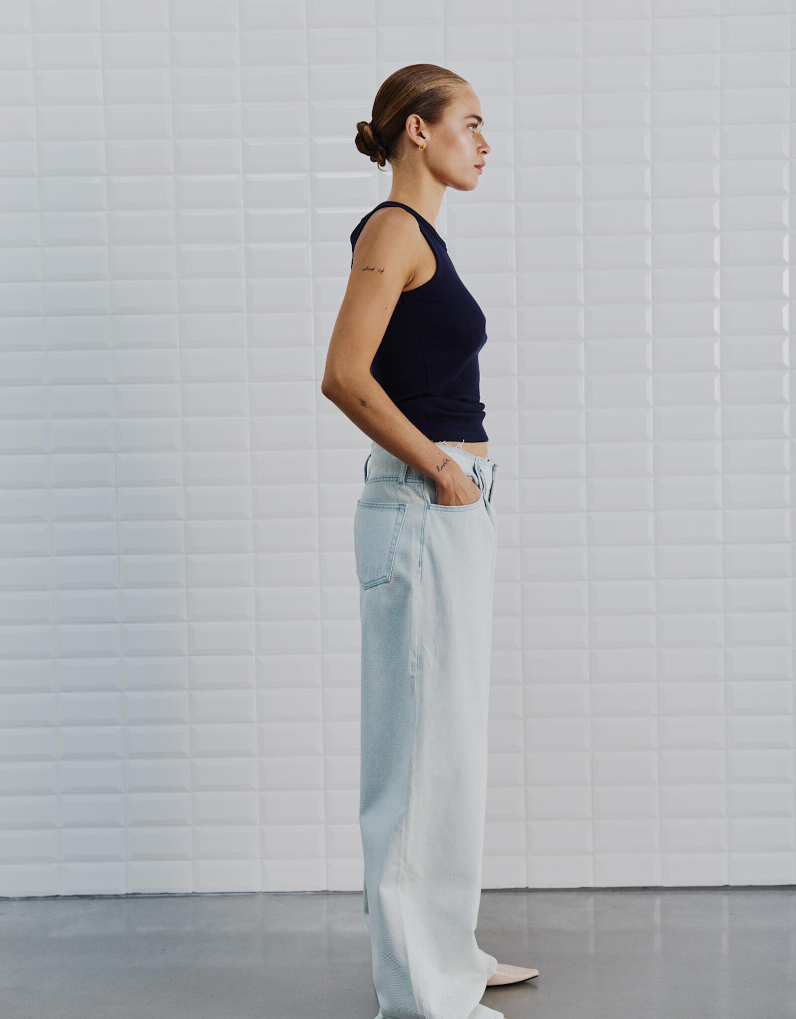 Withblack Jeans Wide 'Angelina Beach' - Beach Blue - Withblack