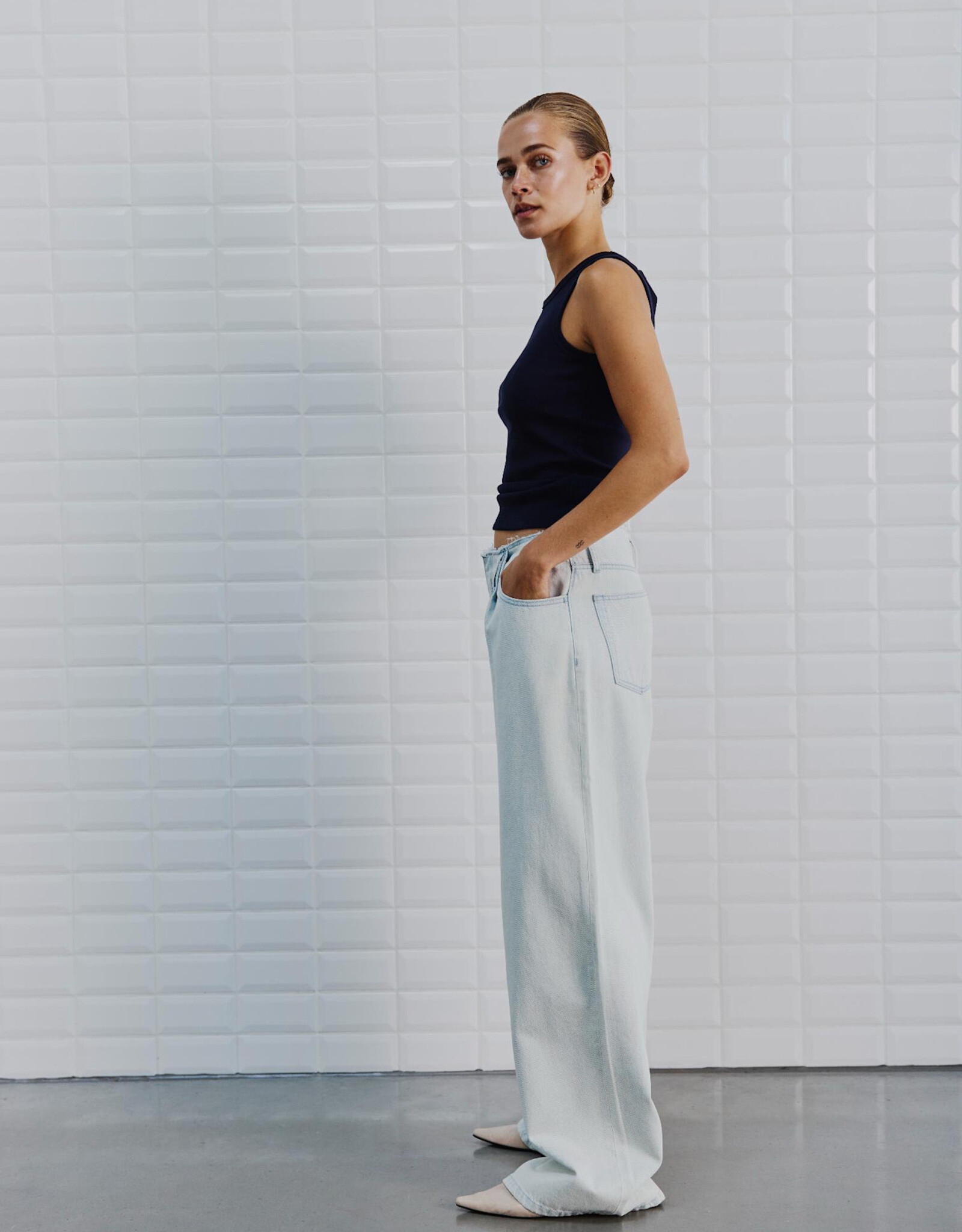 Withblack Jeans Wide 'Angelina Beach' - Beach Blue - Withblack