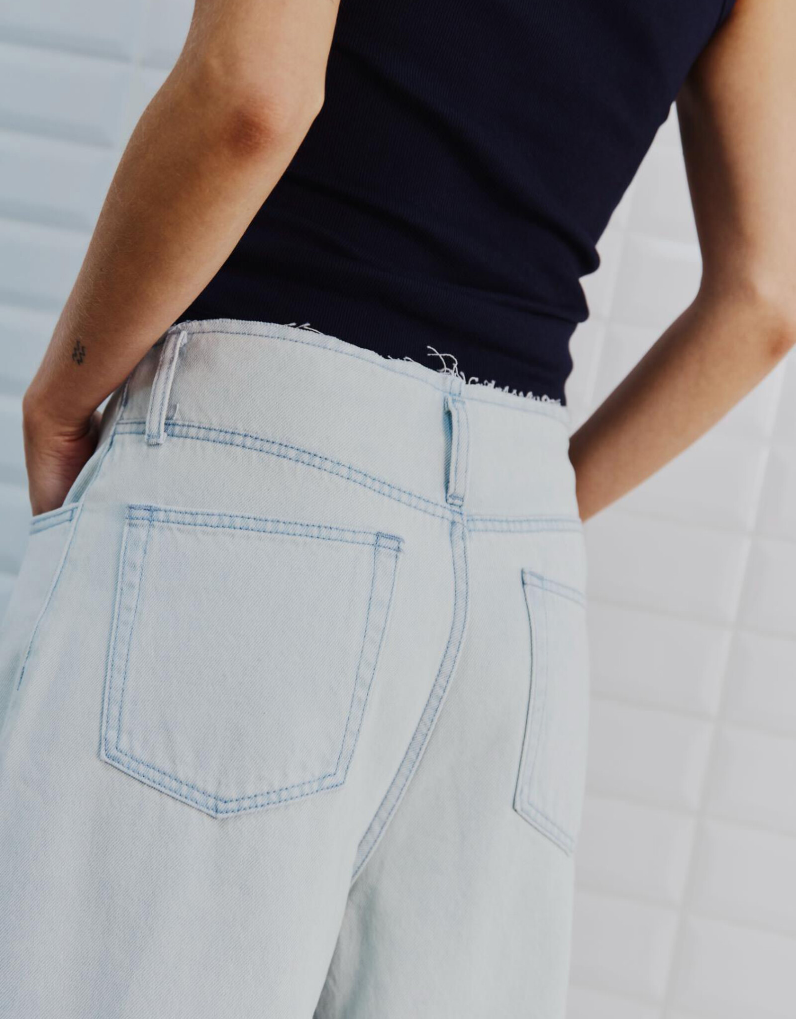 Withblack Jeans Wide 'Angelina Beach' - Beach Blue - Withblack