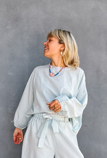 The Golden House Mom Blouse Check 'Floor' - Light Blue   TU