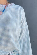 The Golden House Mom Blouse Check 'Floor' - Light Blue   TU