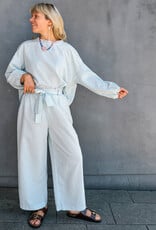 The Golden House Mom Broek Check 'Floor' - Light Blue   TU