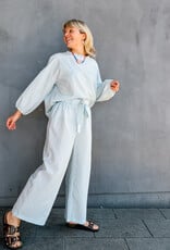 The Golden House Mom Broek Check 'Floor' - Light Blue   TU