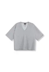 Refined Department T-Shirt V-Neck  'Dolla' - Grey Melange - Refined Department