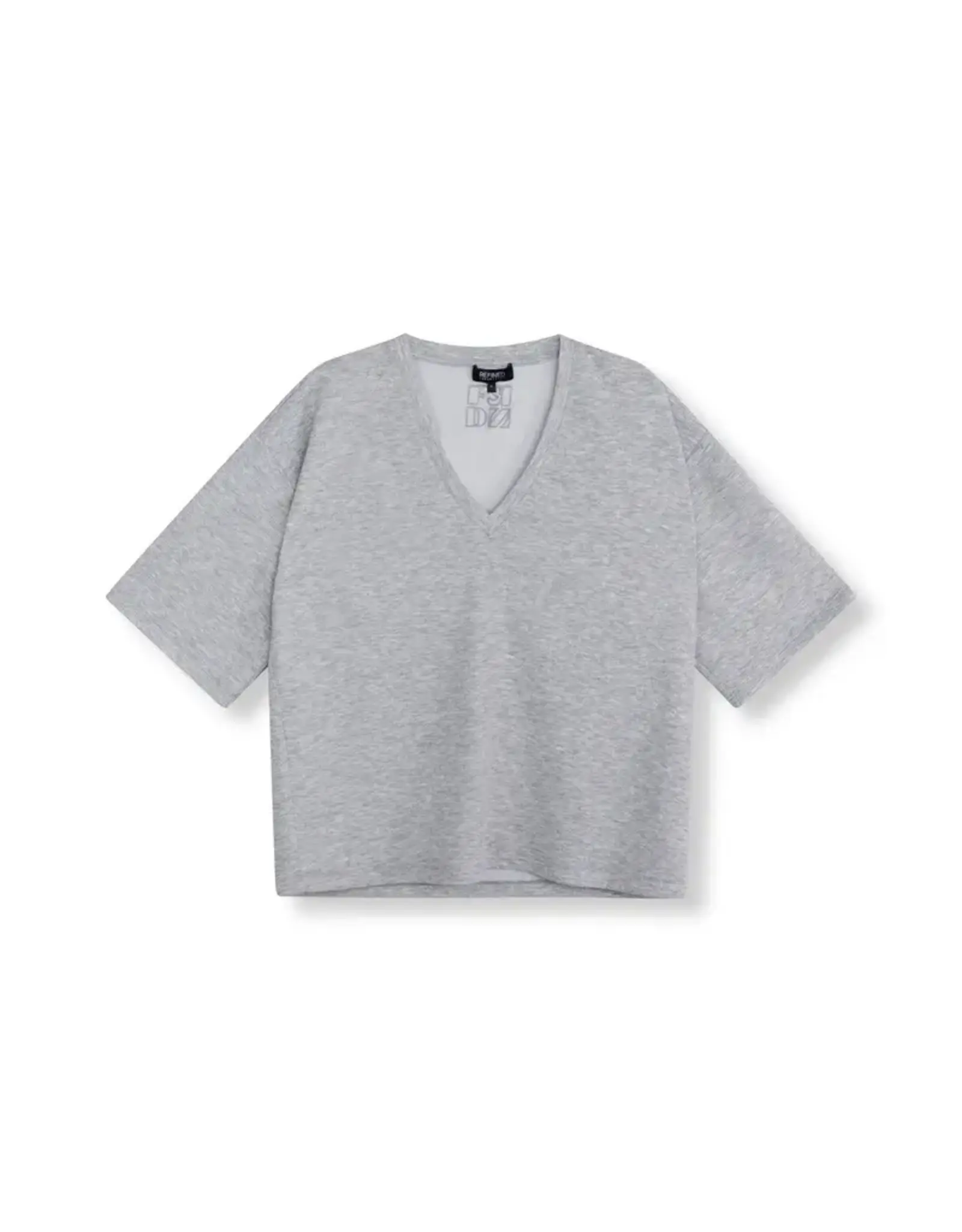 Refined Department T-Shirt V-Neck  'Dolla' - Grey Melange - Refined Department