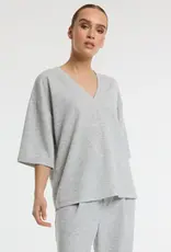 Refined Department T-Shirt V-Neck  'Dolla' - Grey Melange - Refined Department