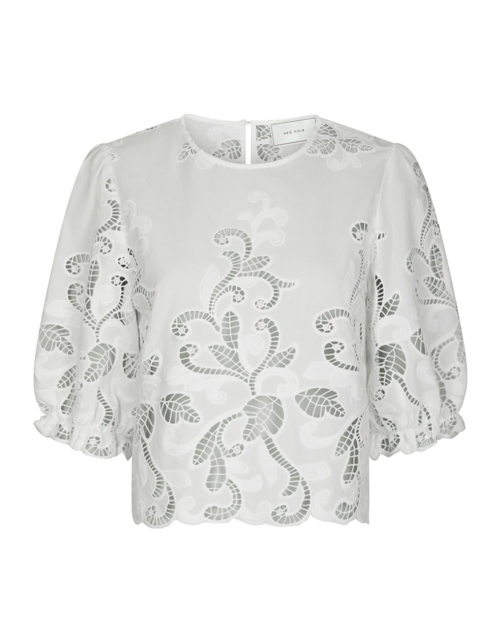 Blouse Embroidery  'Fia' - White - Neo Noir